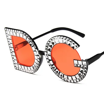 2020 Retro sluneční Brýle Módní Velké Ráfku Dopis Sun Ray-Bany Designer Pokovené Diamond sluneční Brýle Dámské sluneční Brýle Dámské