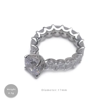Amorita boutique 925 plný vrták design, módní lesklý prsten