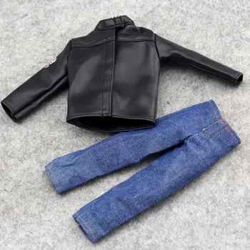 1/6 měřítku Mužské Modré simulace pohybu džíny oblečení Chlapec Obleku Volné kalhoty model For12