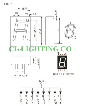 1 cm Bílá 7 Segmentový LED Displej 34*24*10.5 MM Nixie trubice 1 Bit Digitální Trubice Plastové Kovové Společná Anoda