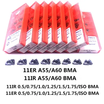 10 kusů drátu splétání cutter blade 11IR ISO 11ER 0.5, 0.75 1 1.25, 1.5, 1.75 cnc soustružení karbidové břitové destičky pro soustružení