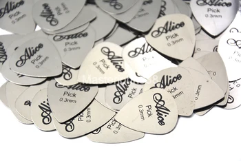 100ks Alice AP100S 0,3 mm Standardní Chrome Kovové Nerezové Oceli Výběry Elektrické Kytary, Basové Výběry Trsátek