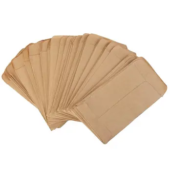 100ks Mini Hnědé Kraft Papírové Tašky Ochranné Semen Balení Tašky Izolace Semen Tašky Candy Bufety