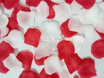 10packs 1000ks Svatební Konfety Umělé Okvětní Lístky růží Bílé Smíšené Červená pro Květinové Dívky Doma Postel Valentýna Dekorace
