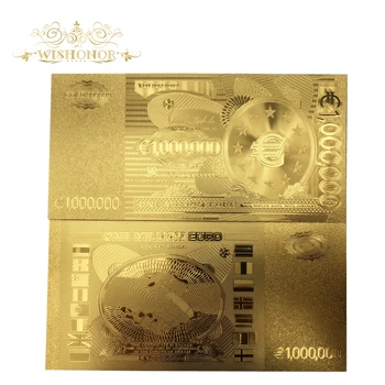 10pcs/lot 24k zlacené Euro Zlatá Bankovka Jeden Milion EUR Bankovky Falešné Peníze, Umění, Řemesla, Dárky