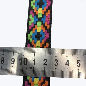10yards/hodně široký 2,5 cm Tkané Žakárové Pásky Trim Geometrické čtyřúhelník design pro oblečení, příslušenství LS-0771