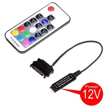 12V RGB Control Kit, Dálkový Ovladač, SATA Power, Více Dynamický Režim A Statické Barvy, Dýchání Osvětlení