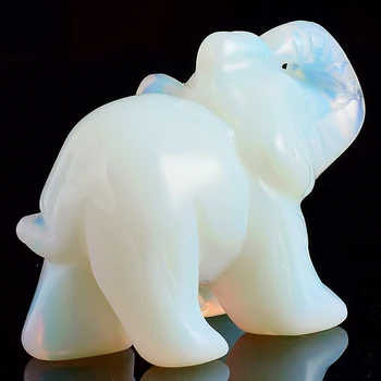 2 Palcový Slon Figurky Vyřezávané Řemeslné opalite Slon Mini Zvířat Sochy pro Výzdobu Čakry Léčení crystal a quartz fengshui