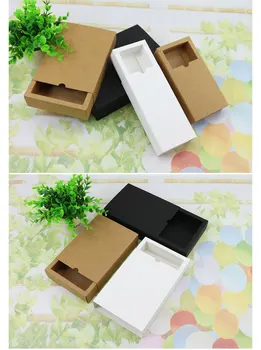 20 ks 10 velikostí Kraft černá bílá dárkové balení box kraft prázdné karton papír, dárkové papírové krabice s víkem Dárkové krabičce kartonové krabici