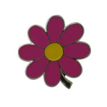 20 mm Daisy květinové pin odznak příslušenství (Litina+epoxid +motýl tlačítko zpět)-Zdarma loď (300ks/hodně)