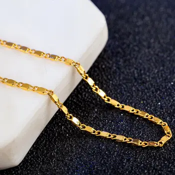 2018 Hot prodej řetězce S925 Stříbrné barvy 10 ks 2 mm 16-30 palcový Hladký náhrdelník pro muže zlatý náhrdelník, Stříbrný náhrdelník barva N24
