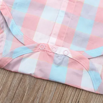 2019 Nové Batole, Děti, Dítě, Chlapec, Gentleman, Outfit Oblečení Růžové Kostkované Krátký rukáv T-shirt Top+Kalhoty 2KS Set