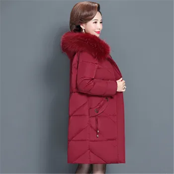 2020 nové Plus Velikosti 6XL Zimní Bunda Ženy Dolů Bavlna Polstrované Oblečení Ženy Ležérní Slim Bundu Středního věku Kabát Kabáty V1011
