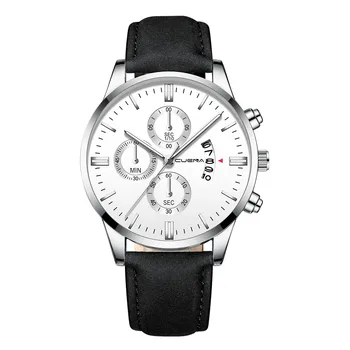 2020 relogio masculino hodinky muži módní Sport box z nerezové oceli kožený řemínek hodinky Quartz obchodní náramkové hodinky reloj hombre
