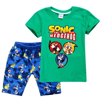 2020 summer Chlapci Mario Nadzvukové sonic Print Oblečení Dívky Funny T-košile Kostým dětské letní Oblečení, Dětské Trička a kalhoty