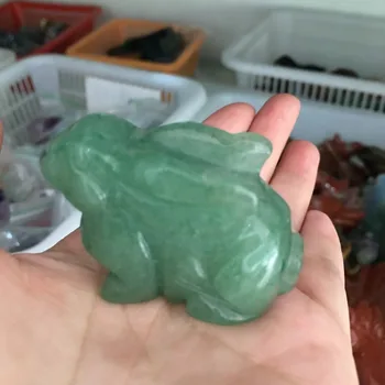 2inch Přírodní crystal kámen králík ručně vyřezávané sochy Zelené Avanturinem kámen