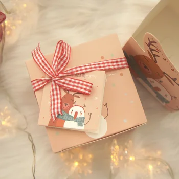 30ks Vánoce je tam elk přáteli design Papírové Krabice s mašlí kartu jako cukroví Cookie dárkové Balení DIY dárkové Použití