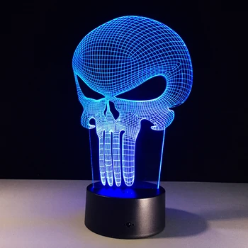3D lampa podivné nové světla tvar lebky lidské barevné barva stolní lampa doprava zdarma