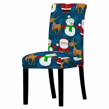 3D Santa Claus Tisk Židle Kryt Jídelní Židle Potahy Vysoké Zpátky Obývací Pokoj na Vánoce Židle Party Dekorace