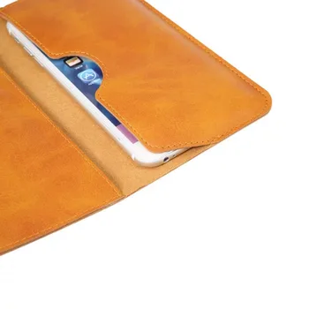 5.5 palcový Mobilní Telefon Peněženka Případ Měkké Kráva Kožené Pouzdro Pocket Card Slot Flip Cover Bag Pouzdro pro iPhone 6 7 8 pro Samsung S7