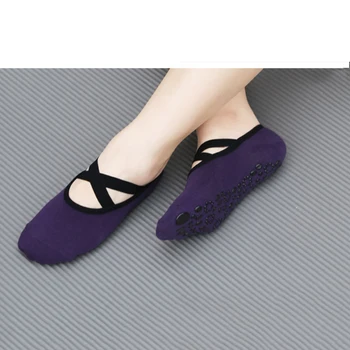 5 párů Jóga Ponožky s protiskluzovým Quick-Dry Tlumení Pilates Balet Ponožky pro ženy, muže, jóga školení Obvaz Grip bavlněné ponožky slipper