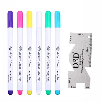6 Barva Mizí Vymazatelný Inkoust Vody Erasable Pen Tkanina Marker Pen&Šicí Měřidla pro Patchwork Šicí Příslušenství