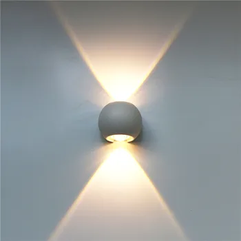 6W Vnitřní LED Nástěnné Svítidlo Nahoru a Dolů Nástěnné Světlo Hliníkové Vodotěsné Nástěnné Světlo Venkovní Verandě Zahradní Svítidlo RF50