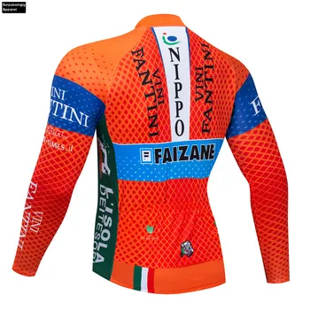 6XL 2019 VINI Oranžové Cyklistické Oblečení Cyklistické Jersey Zimní fleecový oděv Pánské Kolo Košile Dlouhý Rukáv Pro Cycling Jersey Kolo Maillot