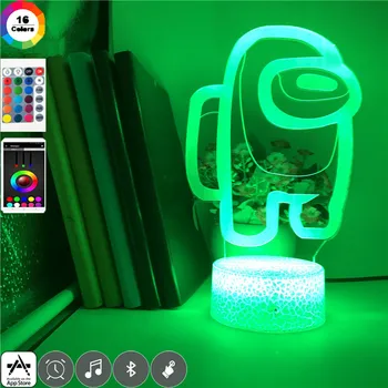 7 Barev Změna LED Hra Mezi Námi 3D Noční světlo, Vizuální Iluze Akční Obrázek Hračky Novinkou Světla Pro Vánoční Dárek Stolní Lampa