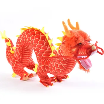 90cm Simulované Plněné Čínský drak panenky, Plyšové Hračky, Zvířata, Polštáře, Panenky Dárek pro Děti&Děti Natáčení rekvizity Závěsné kus