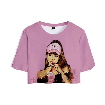 Ariana Grande T košile 3D Ženy Sady Krásné Rosného pupku Topy