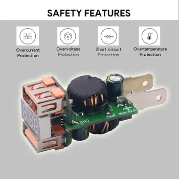 Auto Marine USB Nabíječka Shell s Voltmetr + Dráty Dual 3.0 Zásuvka Hliníku pro Venkovní Osobní Auto Díly, Dekorace
