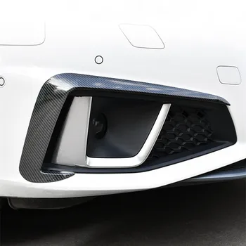 Auto Přední Nárazník Spoiler, Vzduchový Nůž Mlhové Světlo Pokrývá Dekorace Pro Audi A4 B9 2019 Uhlíková Vlákna Barva Vnější Lampa Samolepky