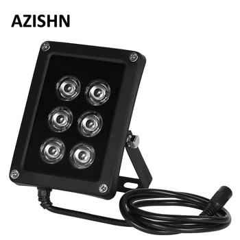 AZISHN NOVÉ CCTV 6ks Pole LED IR illuminator infračervené Světlo Vodotěsné Noční Vidění CCTV Vyplnit Světlo pro bezpečnostní Kamery
