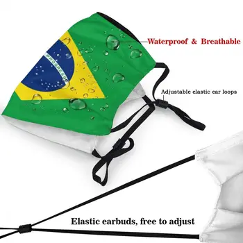 Brazílie Vlajka Maska Proti Prachu Nastavitelná Maska Na Obličej Ochranné Víko Muži Ženy Respirátor Úst Muflové