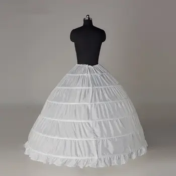 Bílá 6 Obruče Krinolína Dlouhé Svatební Plesové Šaty Spodnička Manželství Gáza Sukně Spodnička Svatební Doplňky 2020