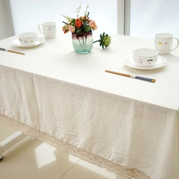 Bílá Dekorativní Ubrus Bavlněné Povlečení Krajky Ubrus Jídelní Stůl Kryt Pro Kuchyň Domova