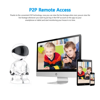 Bílé Baby Monitor HD 1080P, Cloud Domácí Bezpečnostní IP Kamera Robot Inteligentní Auto Sledovací Kamera WiFi Bezdrátové Baby Phone YCC365