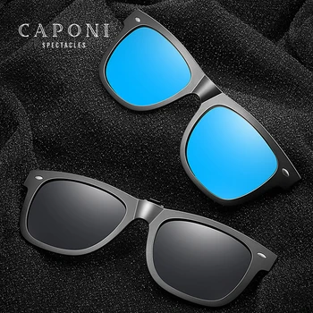 CAPONI sluneční Brýle Klip Pro Rám Brýlí 2021 Muži Polrized Objektiv Anti Oslňující UV ochrana, Anti-Oslnění Klip Na Brýle CP2140