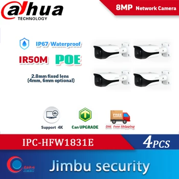 Dahua IP Kamera 8MP POE IPC-HFW1831E 4KS H. 265, WDR, IR50m Mini Bullet CCTV Kamera IP67 původní anglické verzi 4K můžete upgradovat