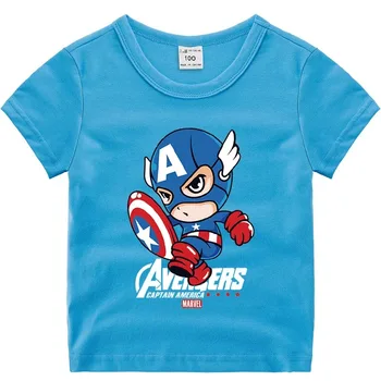 Disney Komiksu Marvel Avenger Tisk T-shirt dětské Oblečení Superhrdina Captain America Tričko Letní Nové Dívky Chlapce Trička Topy