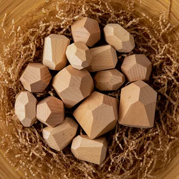 DIY Dřevěné Bloky Budovy Log Duhové Kámen Ručně Doodle Stohování Hra Dítě Jenga 13 24 Měsíců Montessori Hračky Pro Děti Dárek