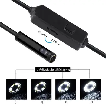 Dual Objektiv USB Endoskop Fotoaparát 8mm HD Boroskop IP67 Vodotěsná Inspekční Kamera Obrazovka pro OTG Android Smartphone, PC, Notebook