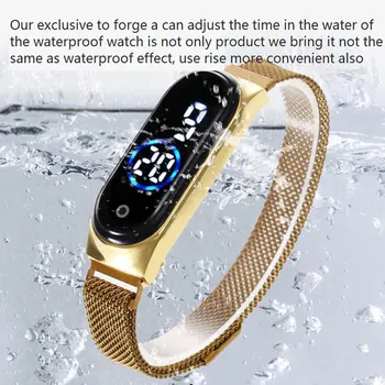 Dámské Digitální Hodinky Náramkové hodinky Led Magnetitu Vodotěsný Dotykový Rýže Módní Dotykové Ovládání