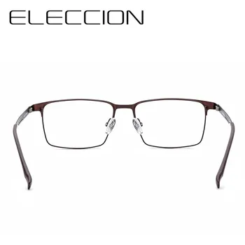 ELECCION Titanové Slitiny Plné Náměstí Krátkozrakost dioptrické Brýle Kovový Rám Brýle Rámy pro Muže, Transparentní Brýle