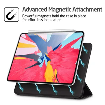 ESR Magnetické Pouzdro pro iPad Pro 12,9 2018 Kryt Trojdílné Stand Magnet Případě Smart Auto Sleep/Wake Pogumovaný Kryt pro iPad Pro12.9