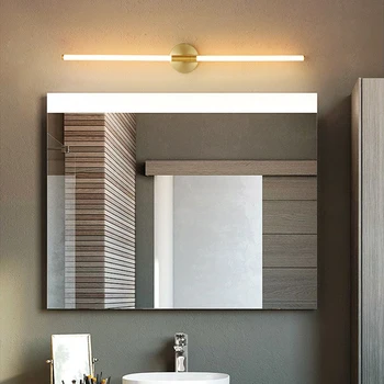 FANPINFANDO Gold Moderní Led Koupelna Zrcadlo Světlo Ložnice toaletní stolek zrcadlo, lampa chodbě Zrcadlo osvětlení 360 stupňů světlo
