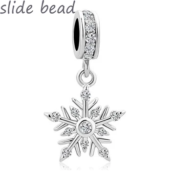 Fit Pandora náramky křišťálově krásné sněhová vločka šarm korálky pro výrobu šperků DIY Dámské módní šperky