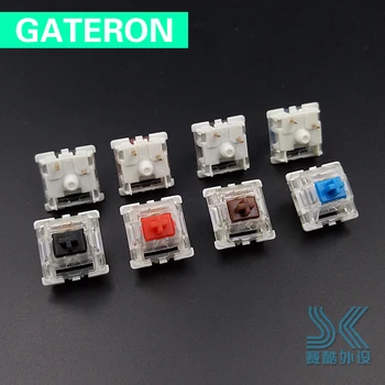 Gateron mechanické klávesnice přepínat 3-pin transparentní pouzdro zelená hnědá modrá červená černá rgb SMD spínače cherry mx kompatibilní