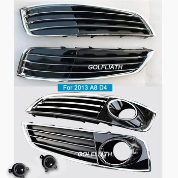GOLFLIATH Pro Audi 2013 Auto Mlhového světlometu, mřížka, ABS, Auto Gril Lampa Kryty S ACC A8 D4 W12 (Hodí 2013 A8 S8 W12 )